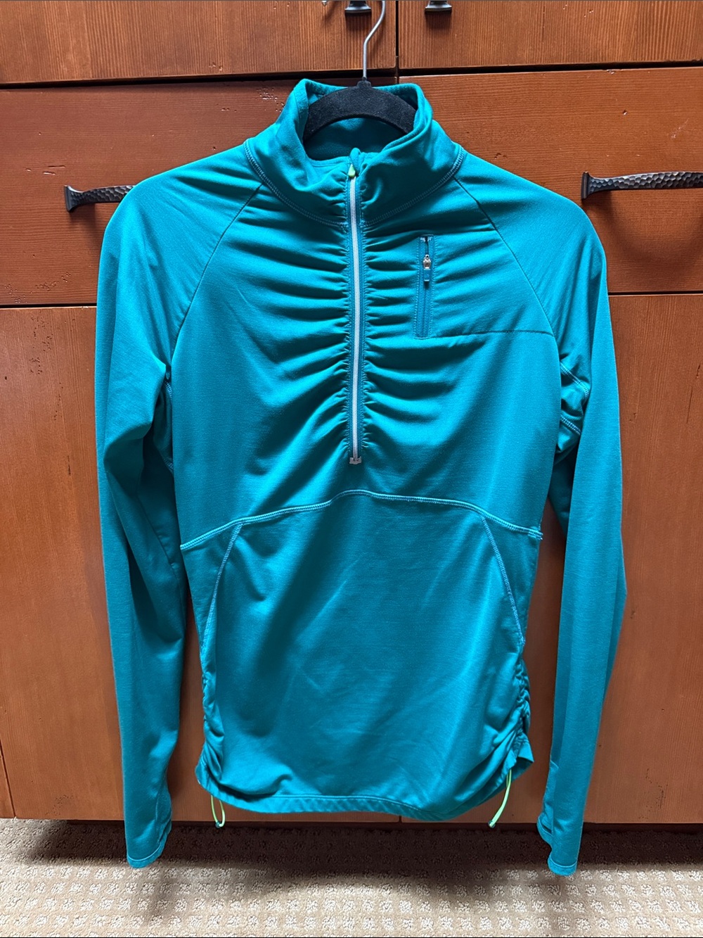 Athleta Teal Lightweight Quarter‑Zip Pullover